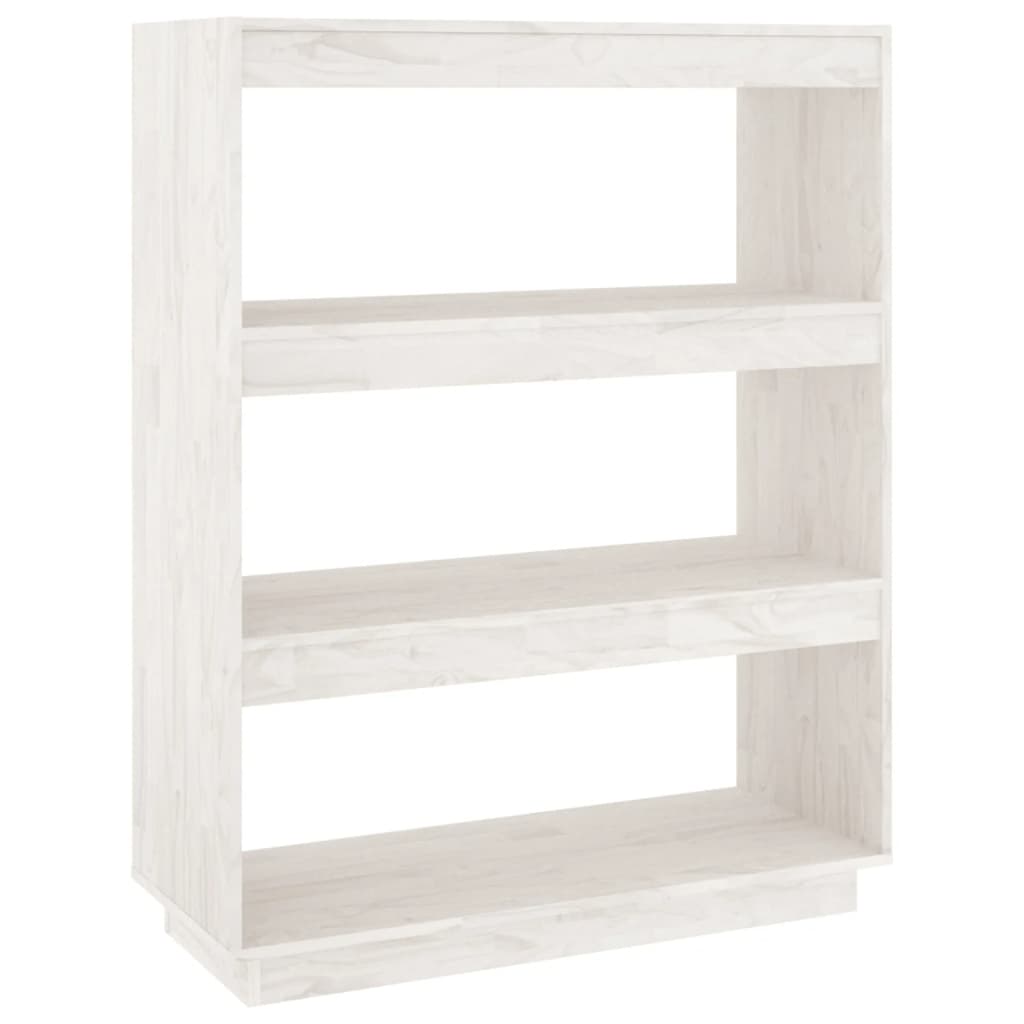 Bookcase/Room divider, white, 80x35x103 cm, solid pine wood