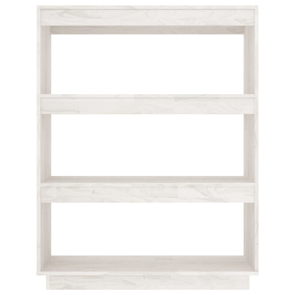 Bookcase/Room divider, white, 80x35x103 cm, solid pine wood