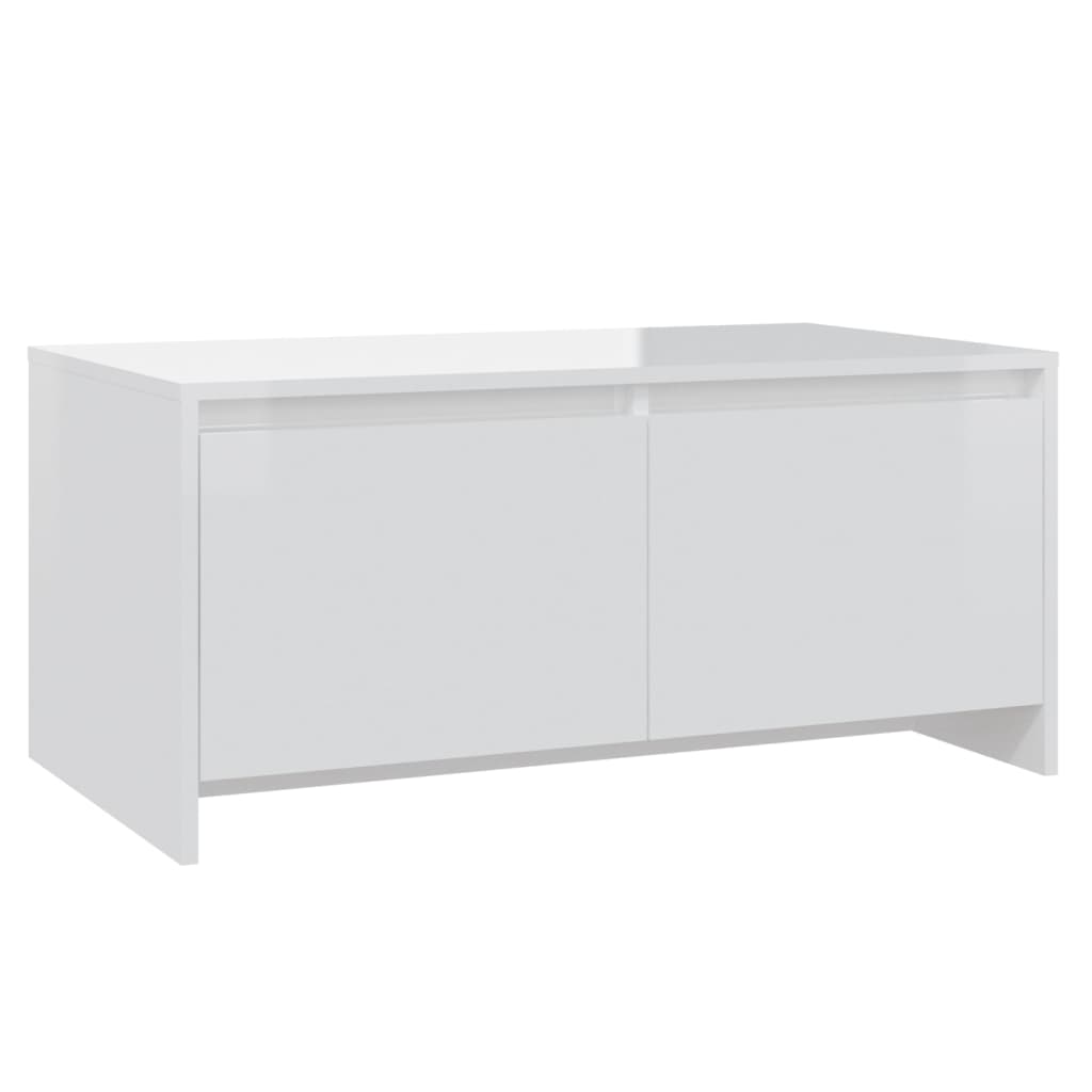Coffee table, glossy white, 90x50x41.5 cm, chipboard