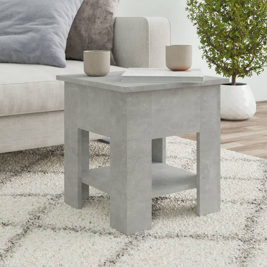 Coffee table, concrete gray, 40x40x42 cm, processed wood