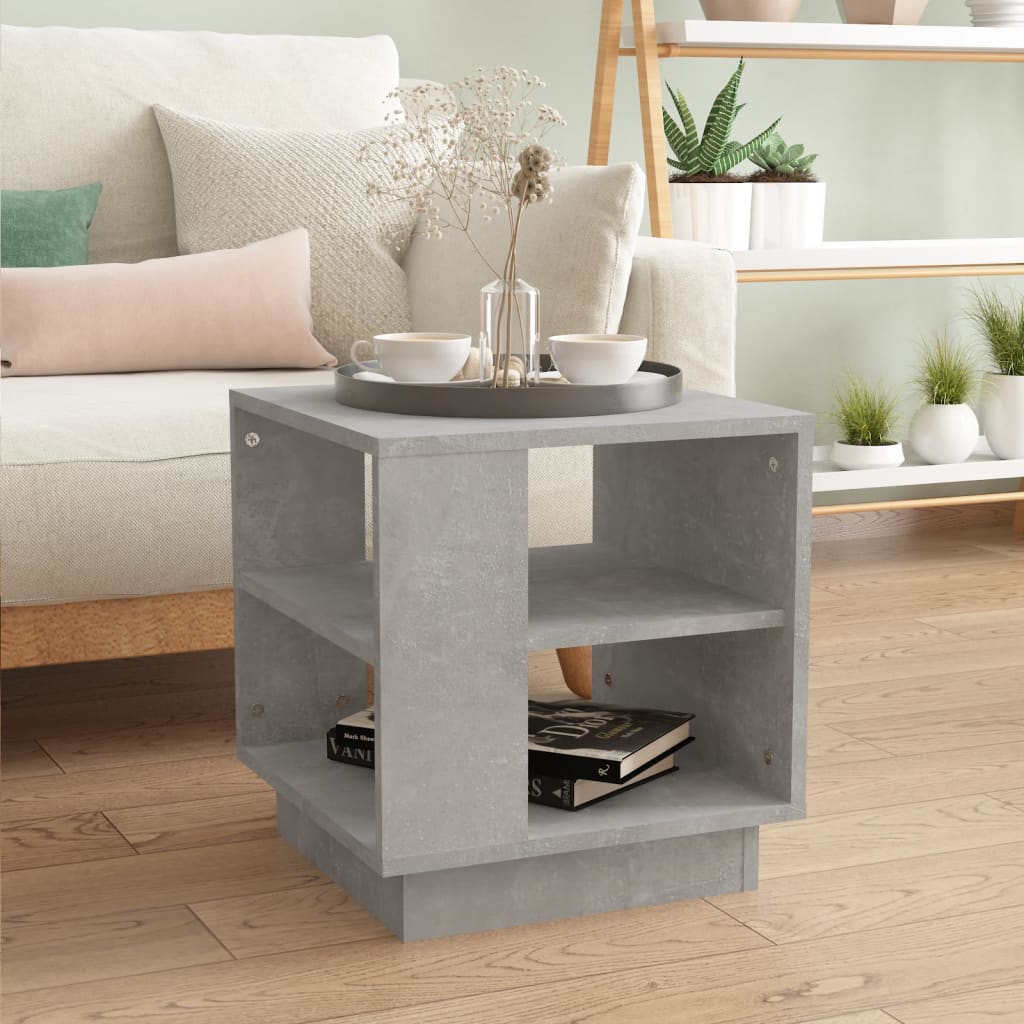 Măsuță de cafea gri beton 40x40x43 cm lemn prelucrat