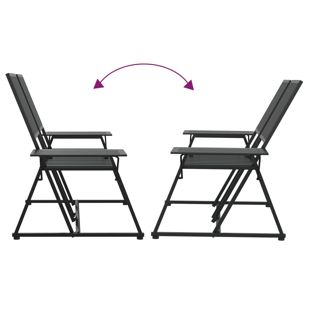 Bancă de grădină cu 2 locuri, negru, 165 cm, oțel
