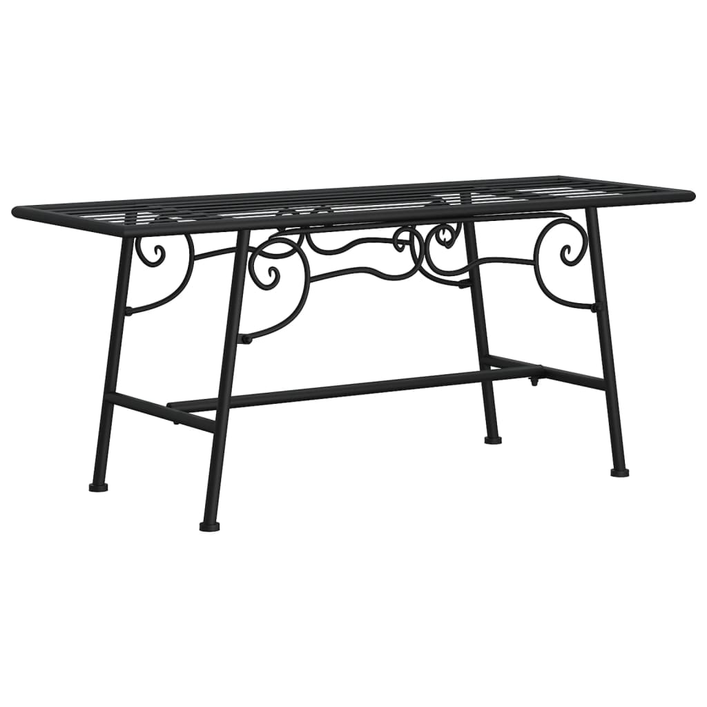 Bancă de copac, negru, 110 cm, oțel