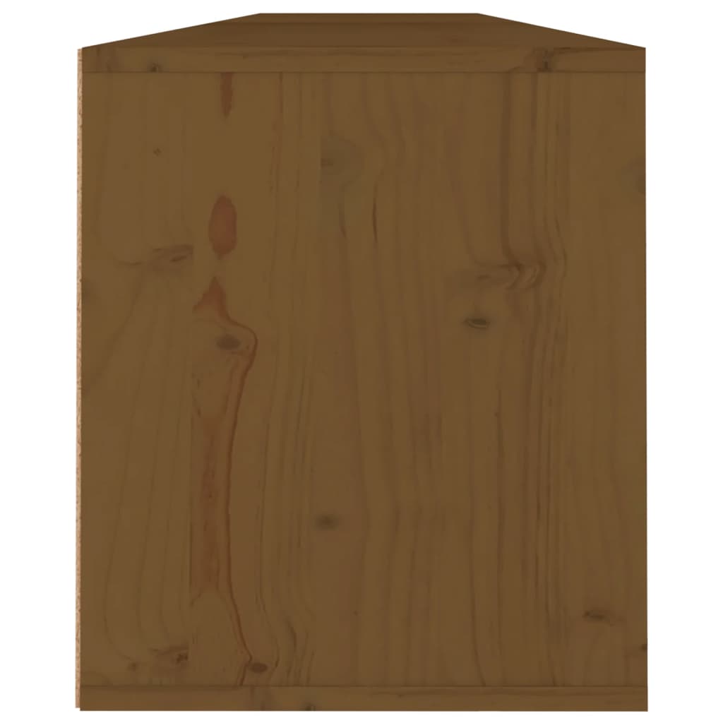 2 wall cabinets, honey brown, 100x30x35 cm, solid pine wood