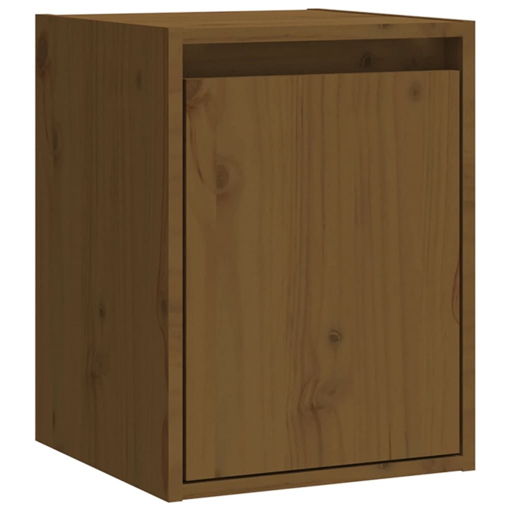 2 wall cabinets, honey brown, 30x30x40 cm, solid pine wood