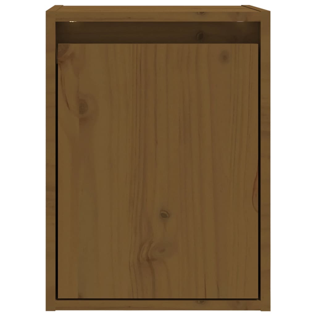 2 wall cabinets, honey brown, 30x30x40 cm, solid pine wood