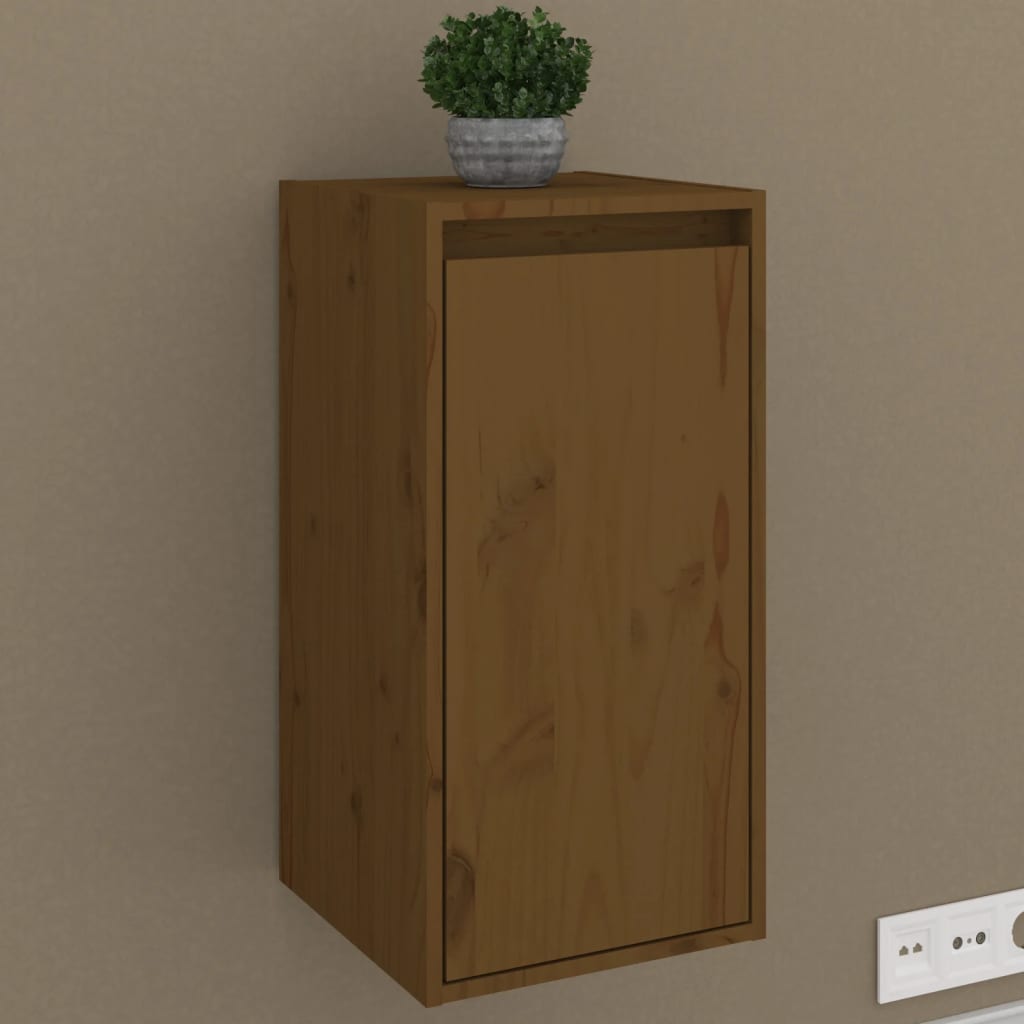 2 wall cabinets, honey brown, 30x30x60 cm, solid pine wood