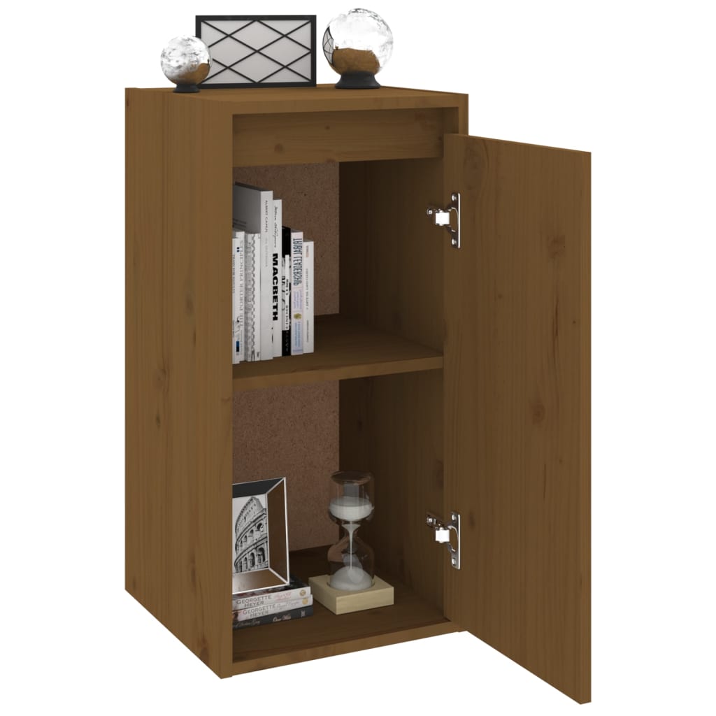 2 wall cabinets, honey brown, 30x30x60 cm, solid pine wood
