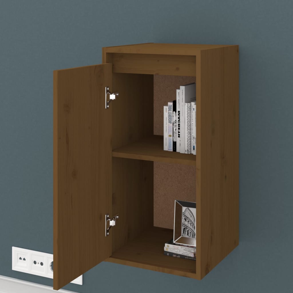 2 wall cabinets, honey brown, 30x30x60 cm, solid pine wood
