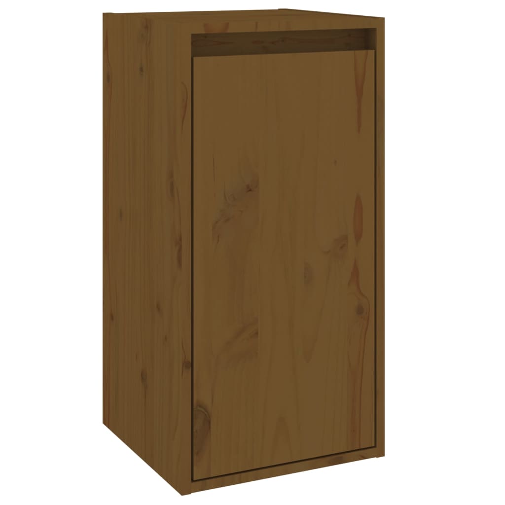 2 wall cabinets, honey brown, 30x30x60 cm, solid pine wood