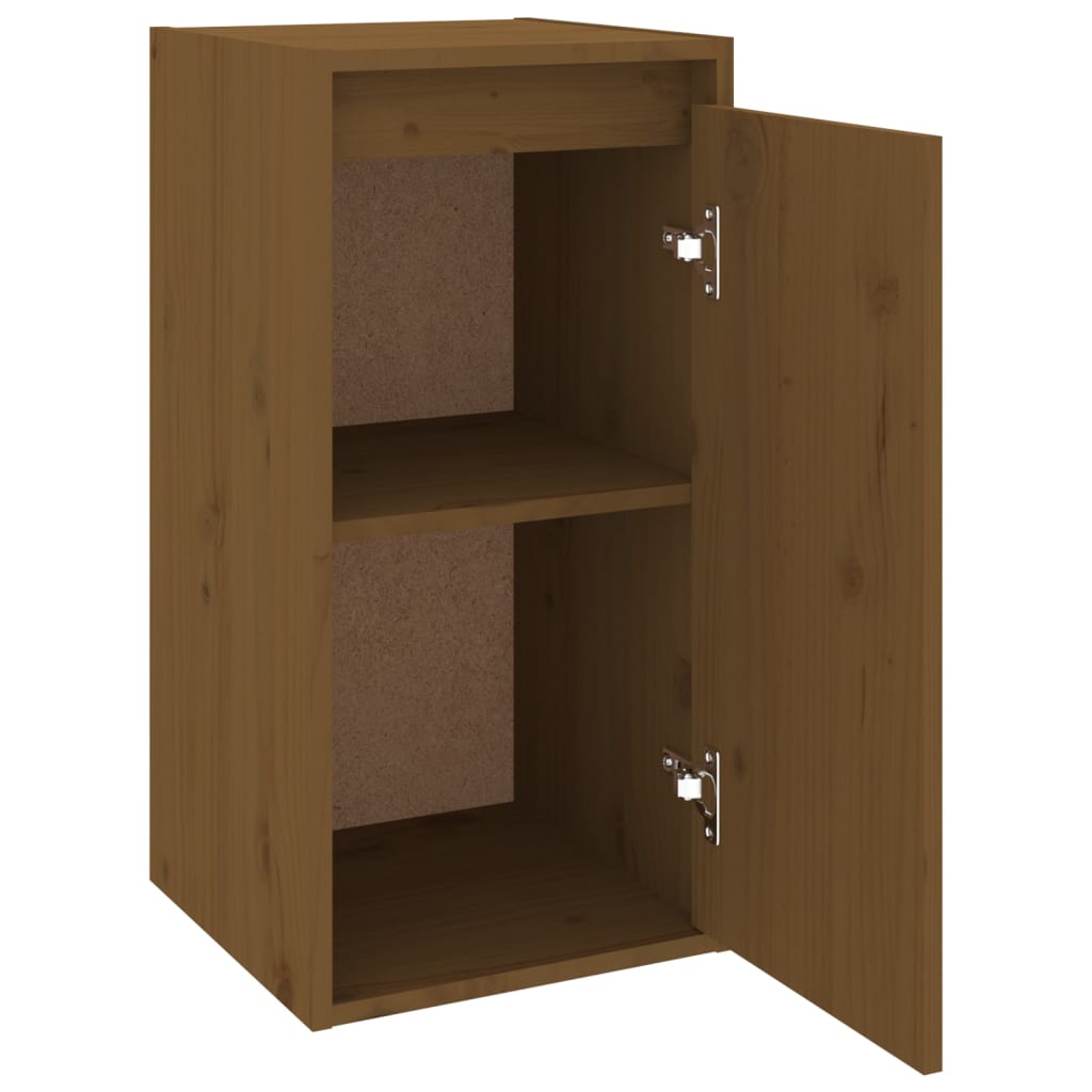 2 wall cabinets, honey brown, 30x30x60 cm, solid pine wood