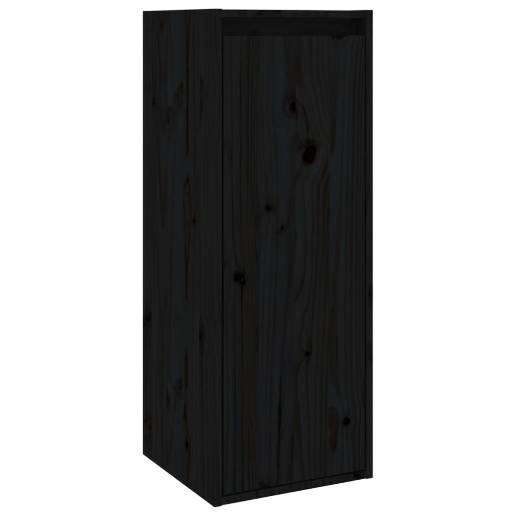 Wall cabinets 2 pcs. black 30x30x80 cm solid pine wood
