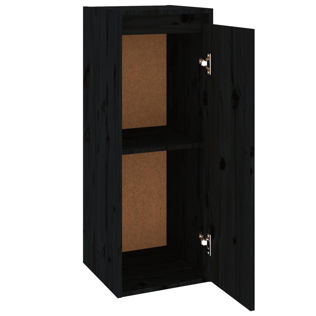Wall cabinets 2 pcs. black 30x30x80 cm solid pine wood