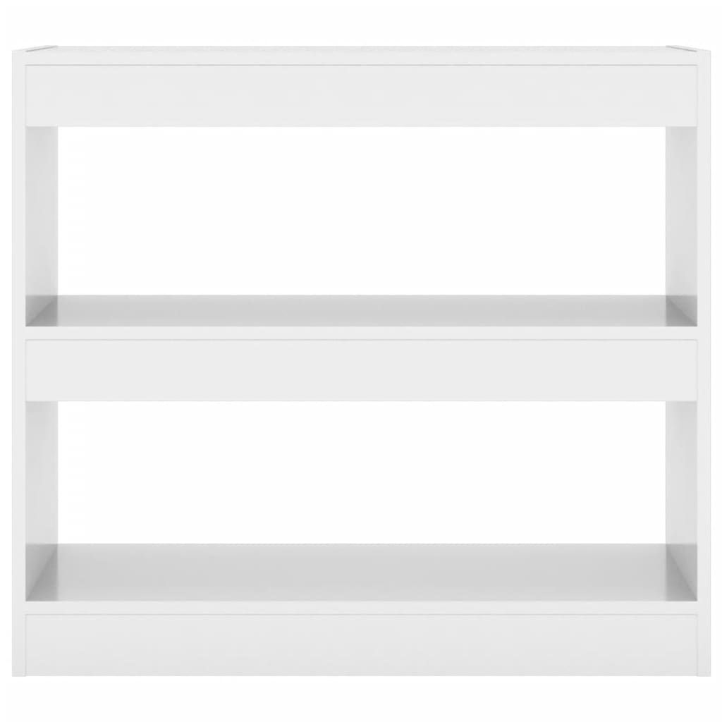 Bibliotecă/Separator cameră, alb extralucios, 80x30x96 cm, PAL