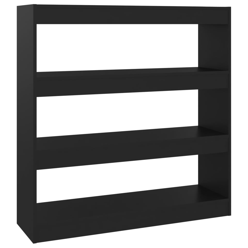 Bibliotecă/Separator cameră, negru, 100x30x103 cm
