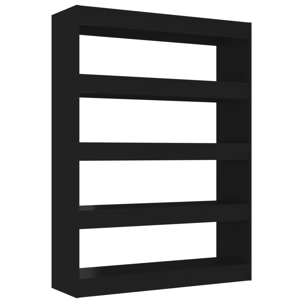 Bibliotecă/Separator cameră, negru, 100x30x135 cm