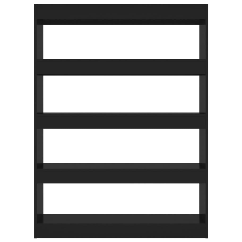 Bibliotecă/Separator cameră, negru, 100x30x135 cm
