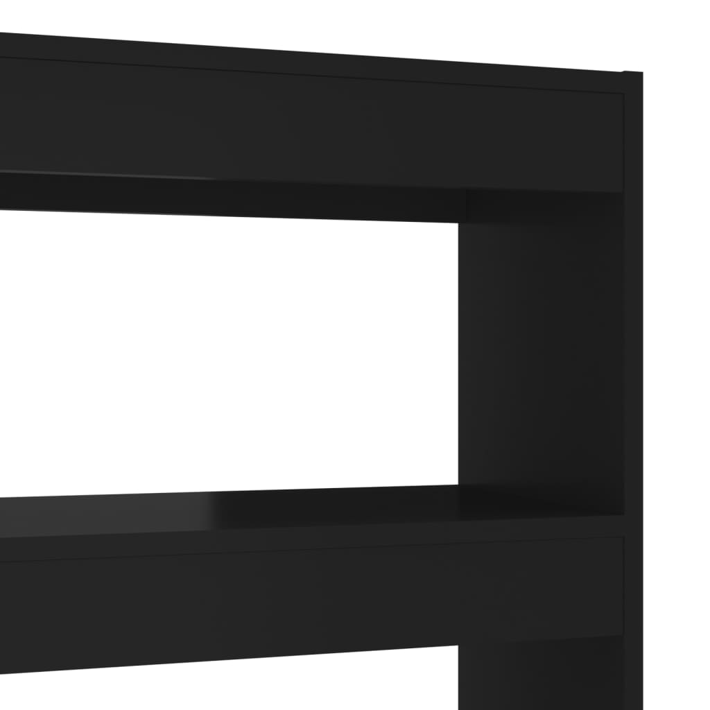 Bibliotecă/Separator cameră, negru, 100x30x135 cm