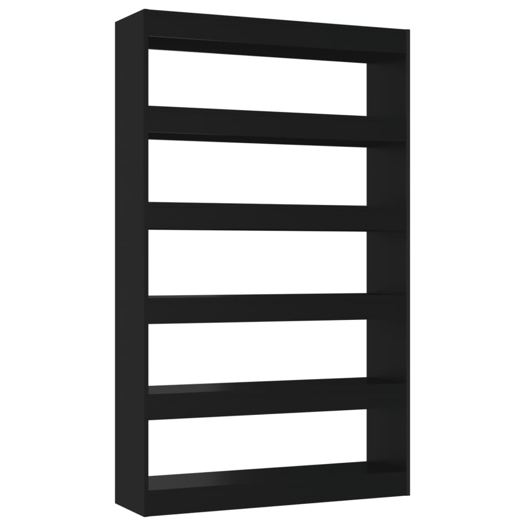 Bibliotecă/Separator cameră, negru, 100x30x166 cm