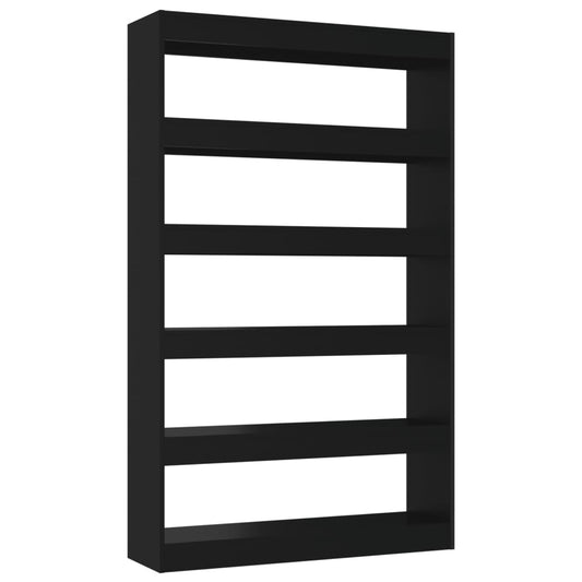 Bibliotecă/Separator cameră, negru, 100x30x166 cm