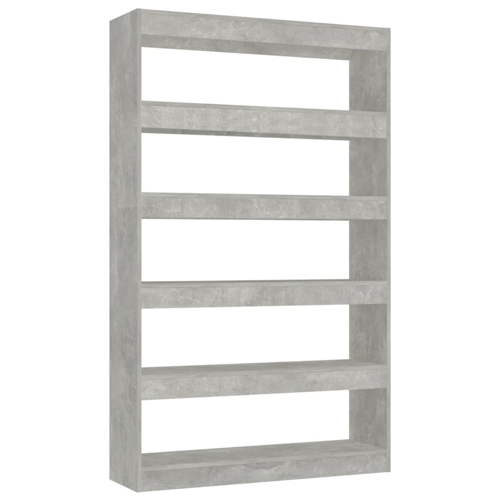 Bibliotecă/Separator cameră, gri beton, 100x30x166 cm