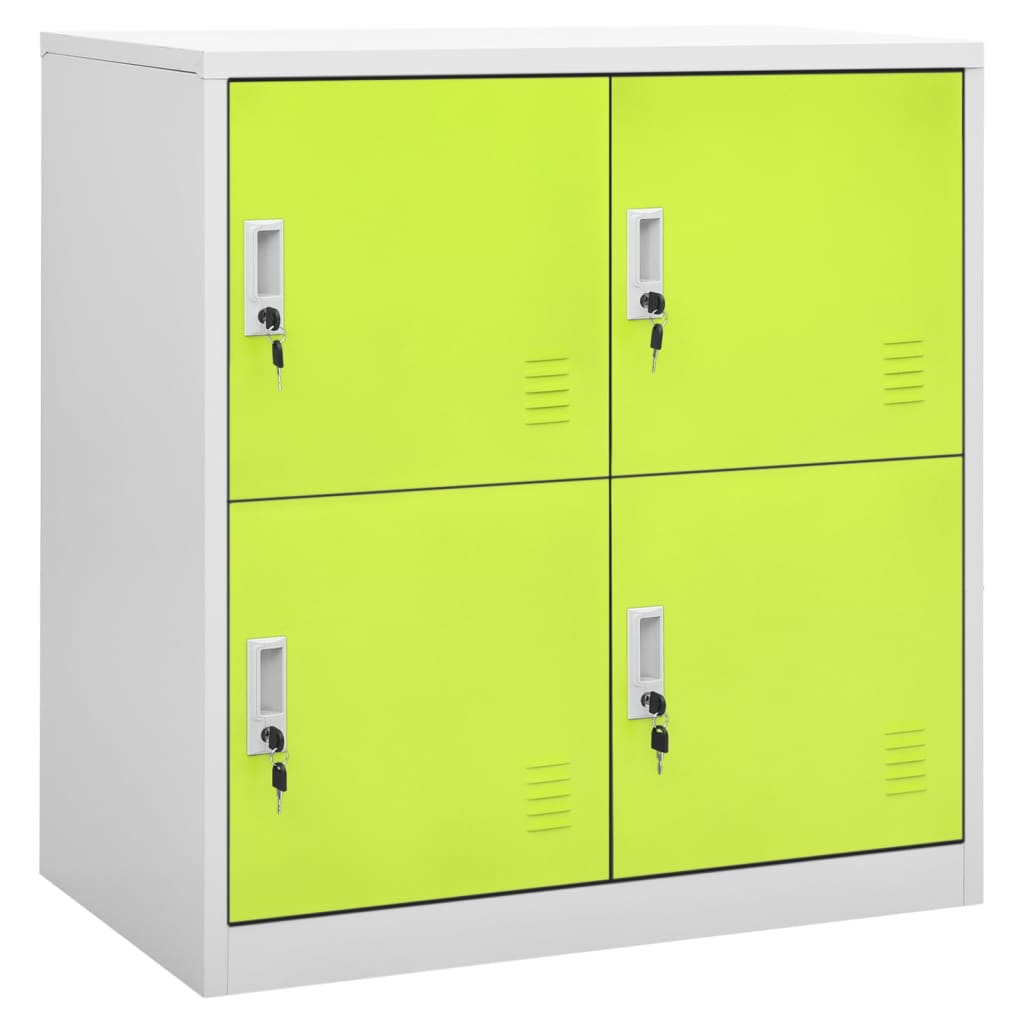 Locker cabinets 2 pcs. light gray and green 90x45x92.5 cm steel