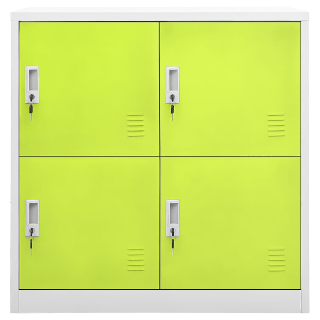Locker cabinets 2 pcs. light gray and green 90x45x92.5 cm steel