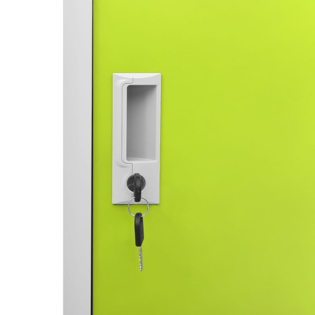 Locker cabinets 2 pcs. light gray and green 90x45x92.5 cm steel