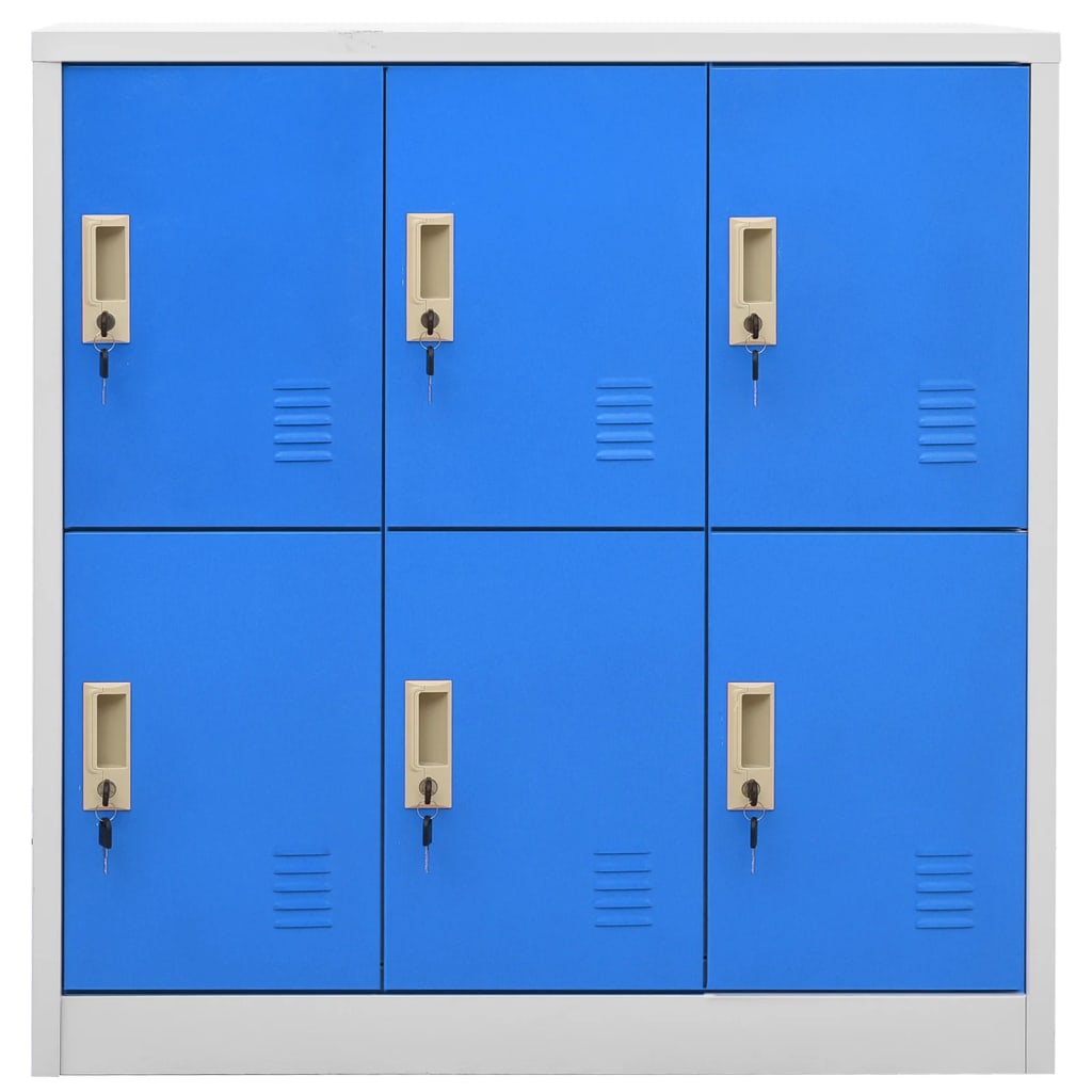 Locker cabinets 2 pcs. light grey/blue 90x45x92.5 cm steel
