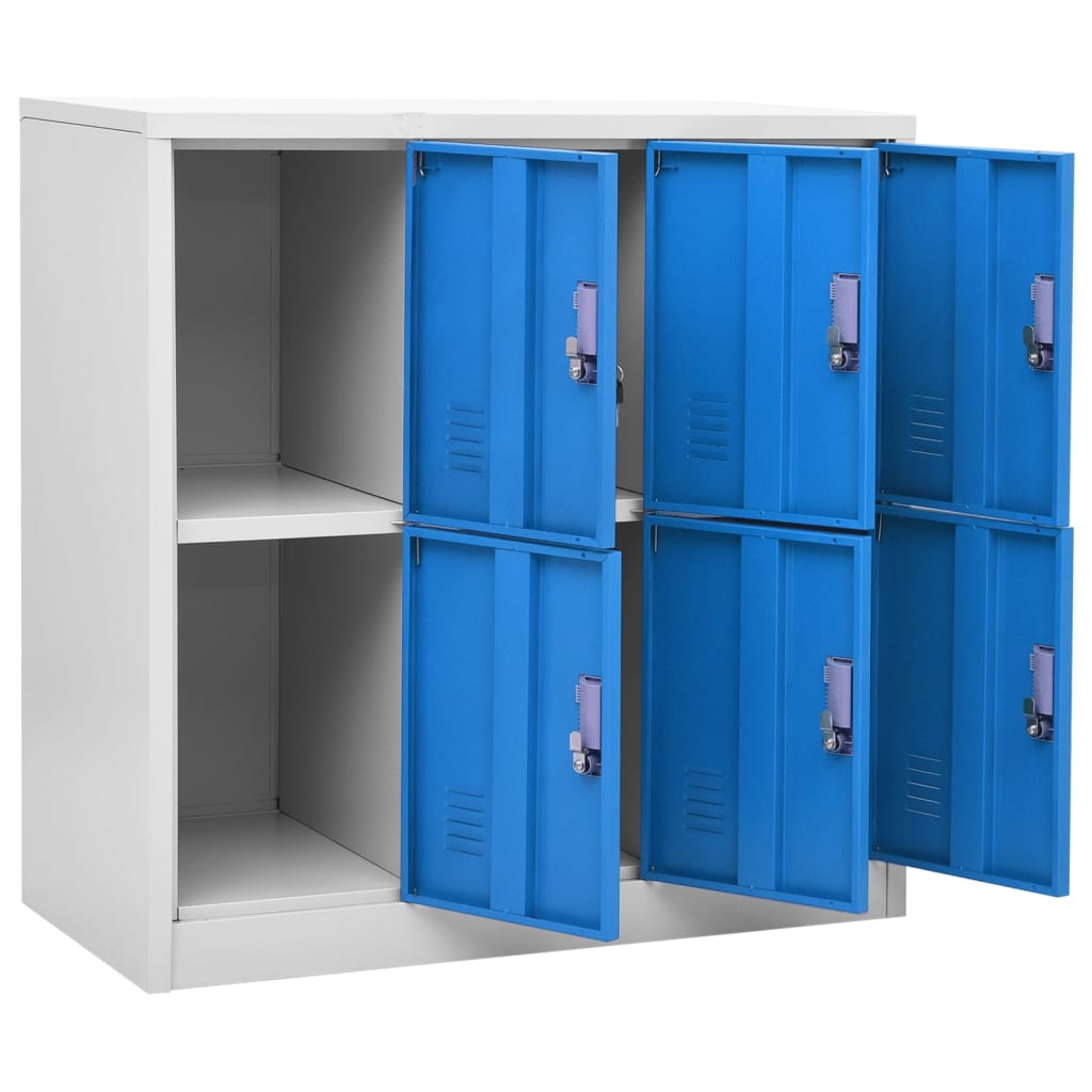 Locker cabinets 2 pcs. light grey/blue 90x45x92.5 cm steel