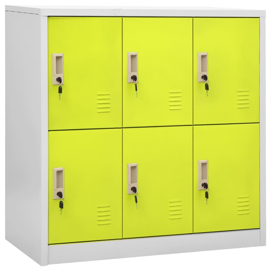 Locker cabinets 2 pcs. light gray and green 90x45x92.5 cm steel