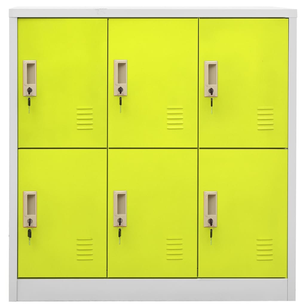 Locker cabinets 2 pcs. light gray and green 90x45x92.5 cm steel