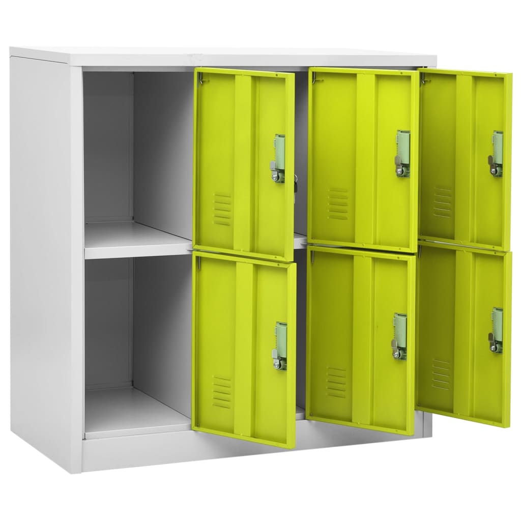 Locker cabinets 2 pcs. light gray and green 90x45x92.5 cm steel