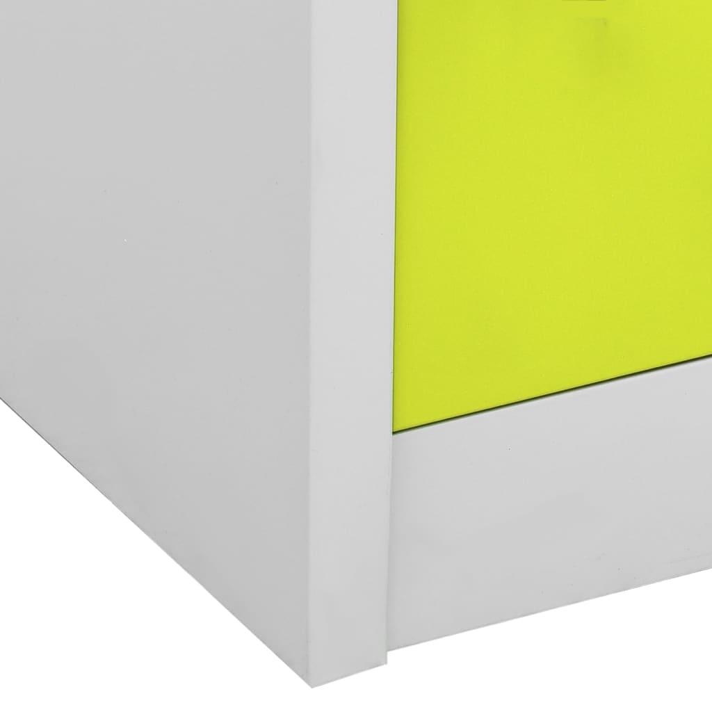 Locker cabinets 2 pcs. light gray and green 90x45x92.5 cm steel