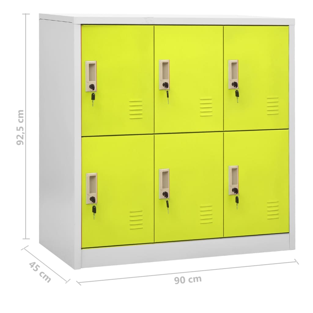 Locker cabinets 2 pcs. light gray and green 90x45x92.5 cm steel