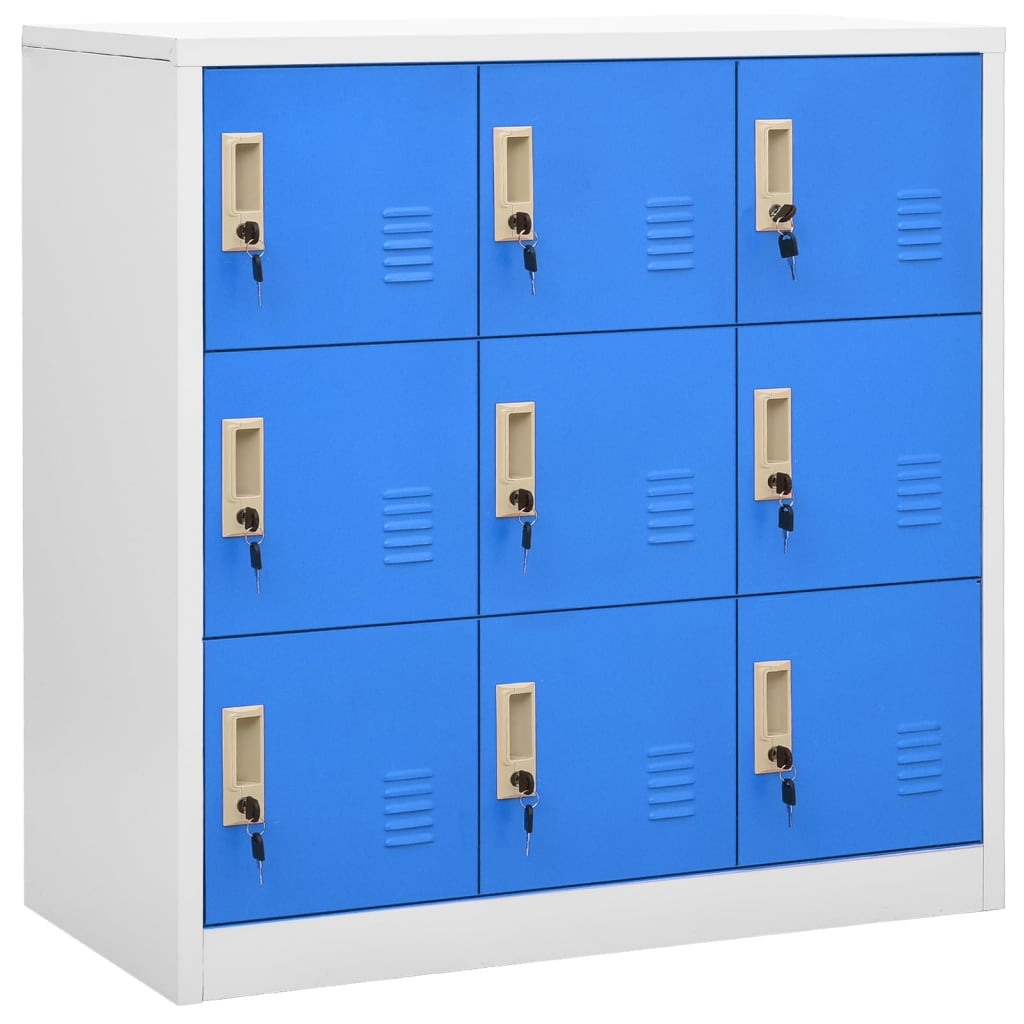 Locker cabinets 2 pcs. light grey/blue 90x45x92.5 cm steel