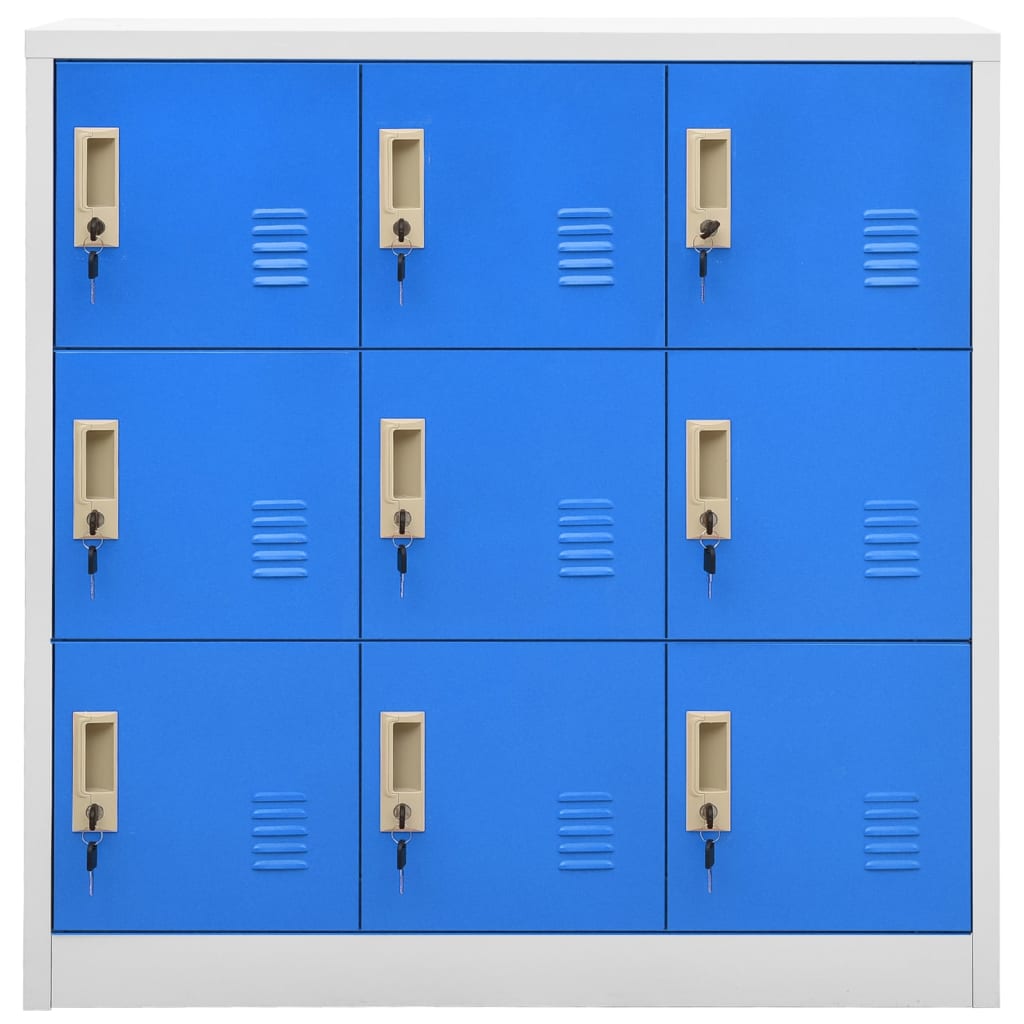 Locker cabinets 2 pcs. light grey/blue 90x45x92.5 cm steel