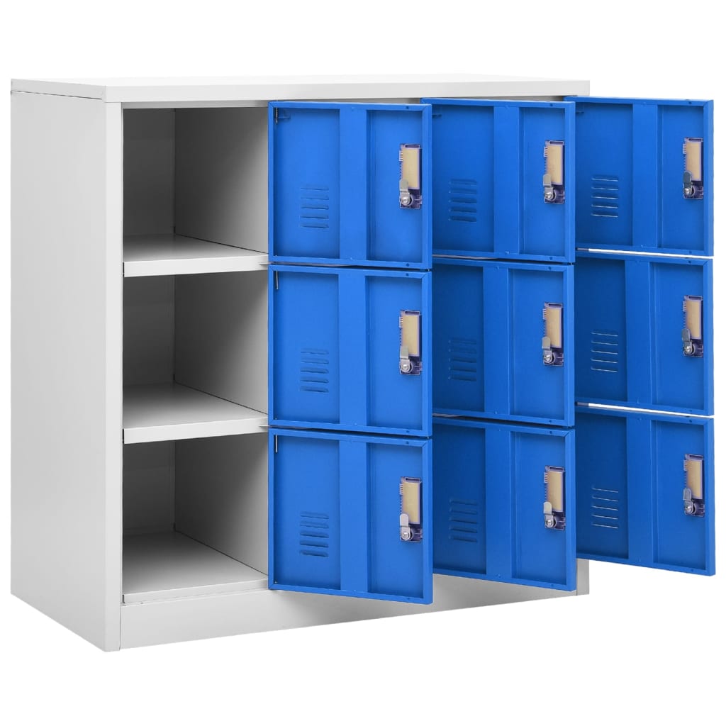 Locker cabinets 2 pcs. light grey/blue 90x45x92.5 cm steel