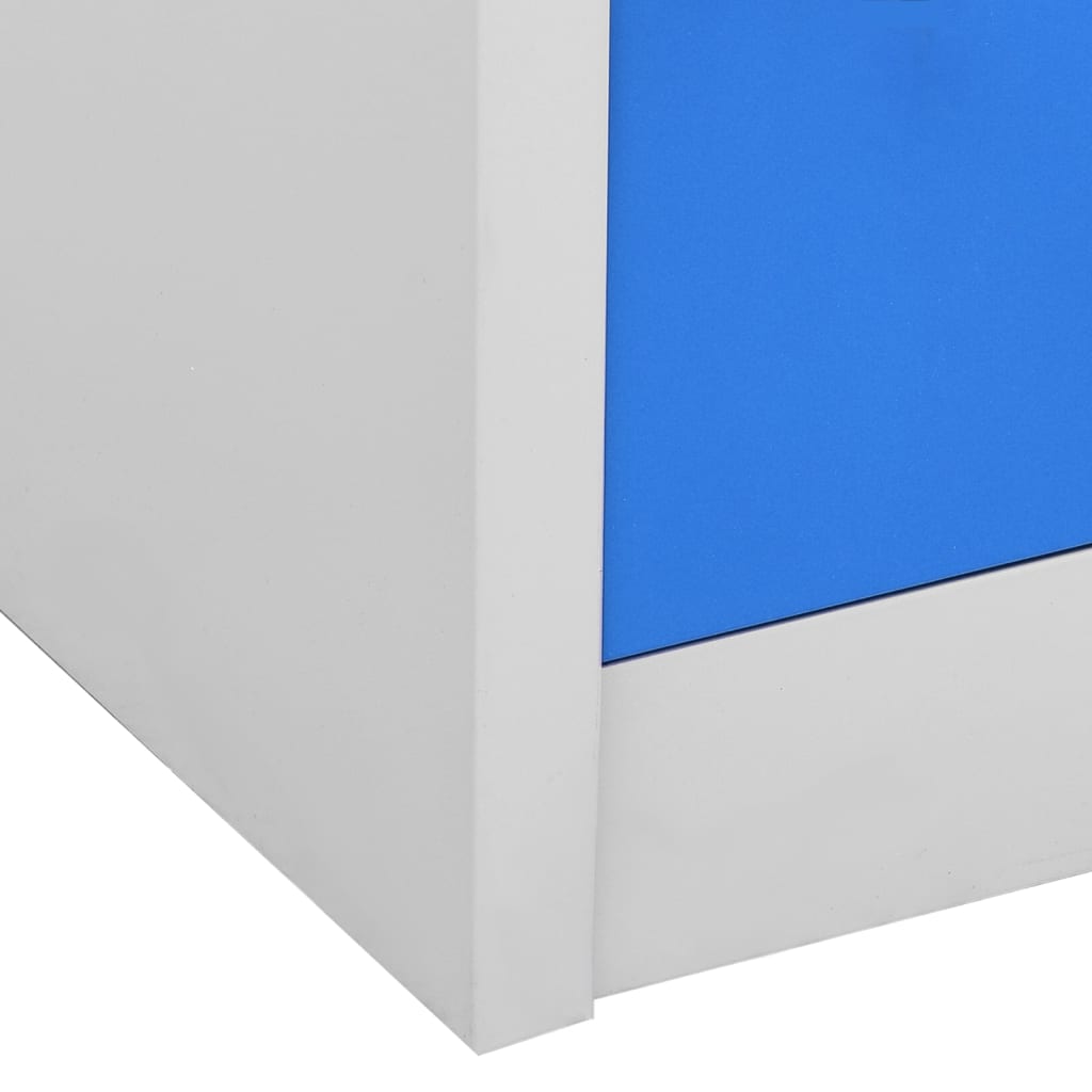 Locker cabinets 2 pcs. light grey/blue 90x45x92.5 cm steel