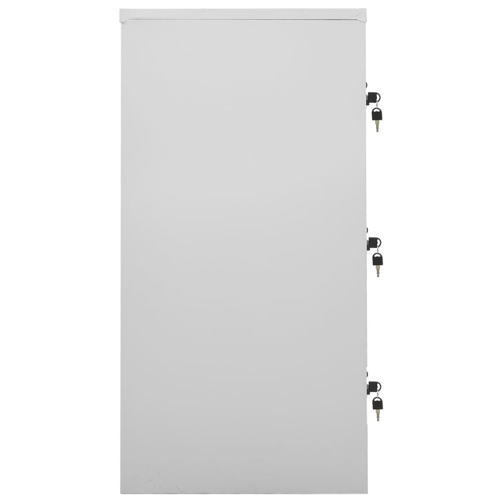 Locker cabinets 2 pcs. light gray and red 90x45x92.5 cm steel