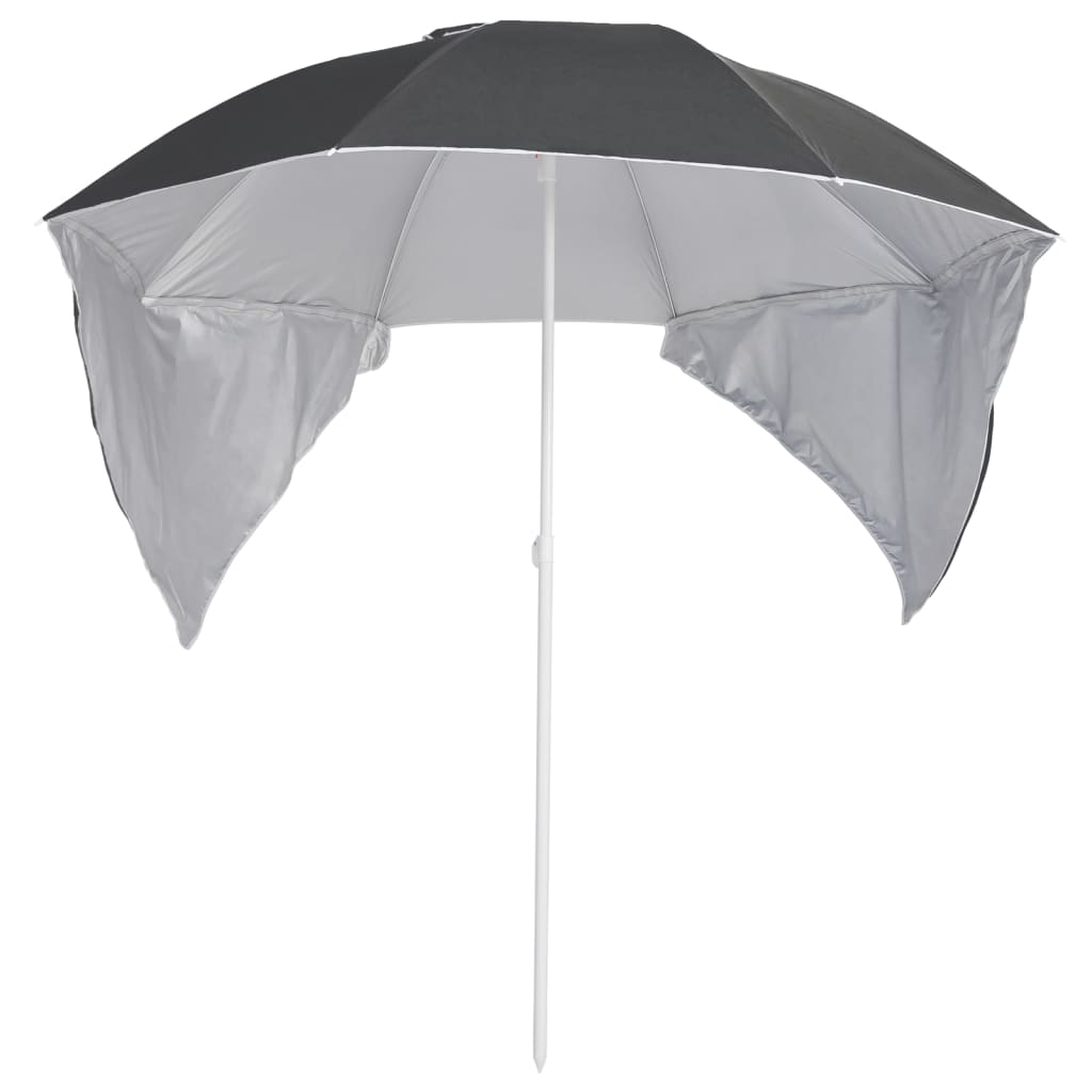 Umbrelă de soare de plajă cu pereți laterali, antracit, 215 cm