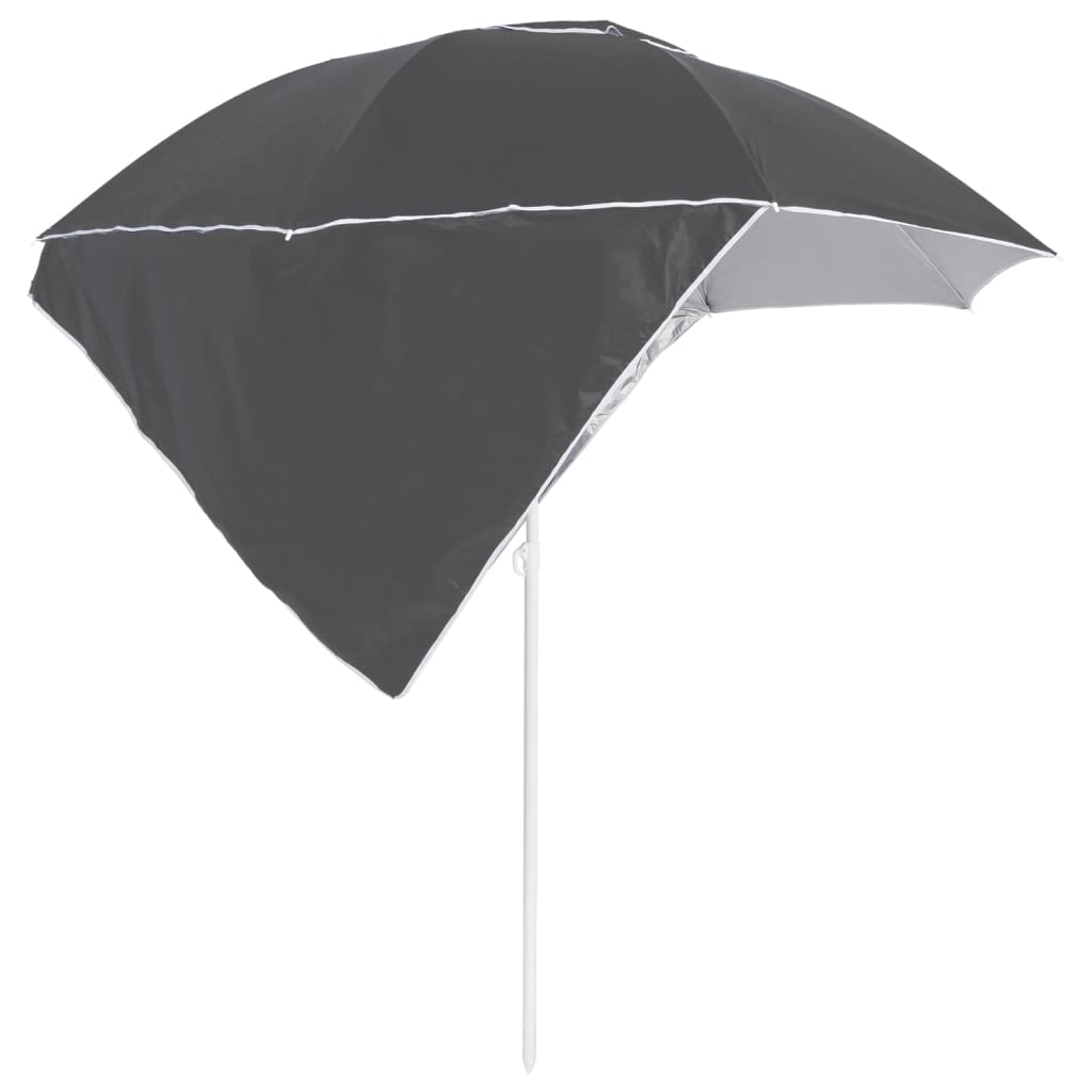 Umbrelă de soare de plajă cu pereți laterali, antracit, 215 cm