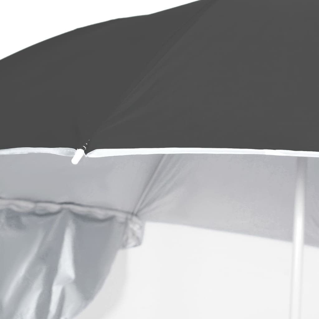 Umbrelă de soare de plajă cu pereți laterali, antracit, 215 cm