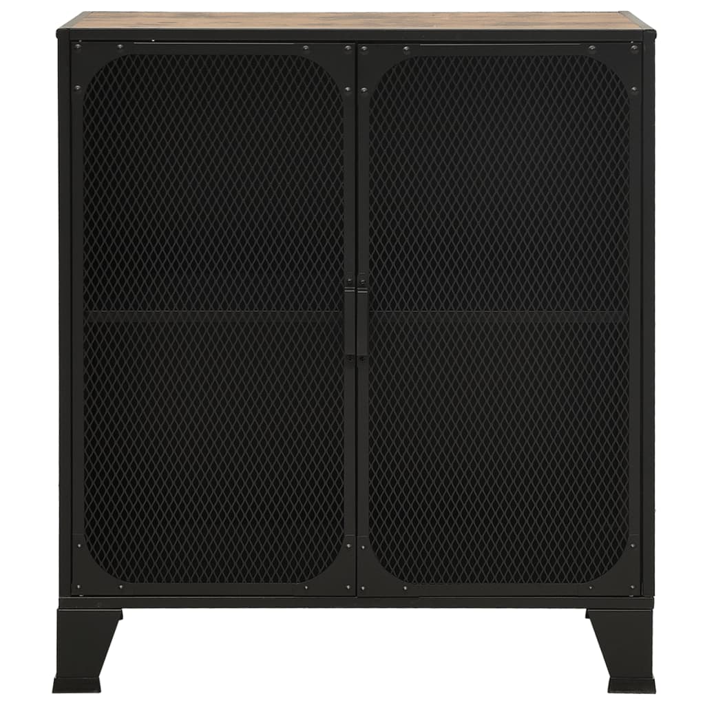 Storage cabinets 2 pcs. rustic brown 72x36x82 cm metal/MDF