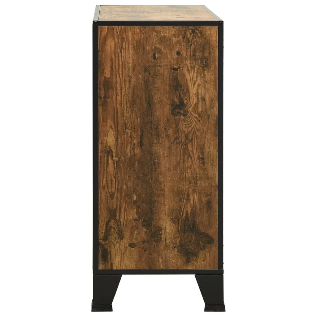 Storage cabinets 2 pcs. rustic brown 72x36x82 cm metal/MDF