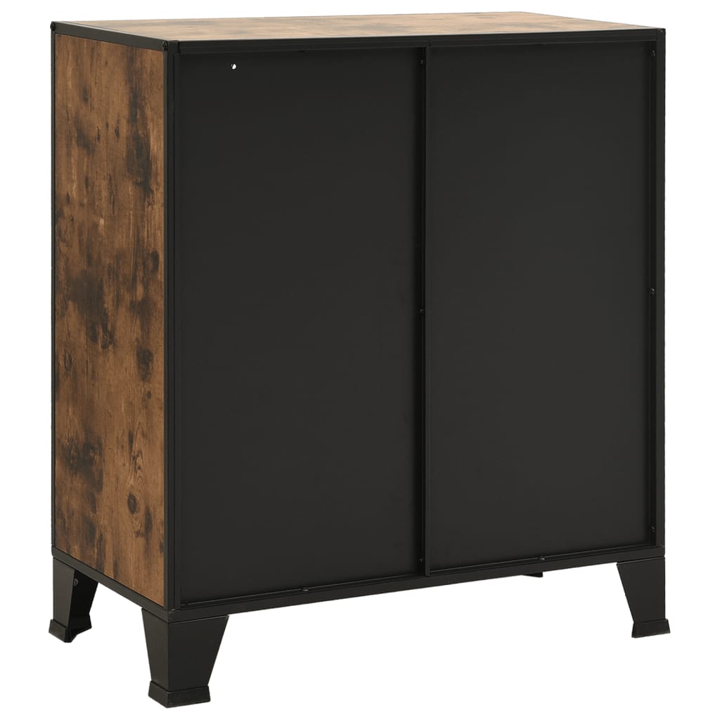 Storage cabinets 2 pcs. rustic brown 72x36x82 cm metal/MDF