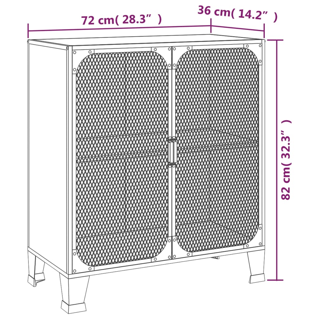Storage cabinets 2 pcs. rustic brown 72x36x82 cm metal/MDF
