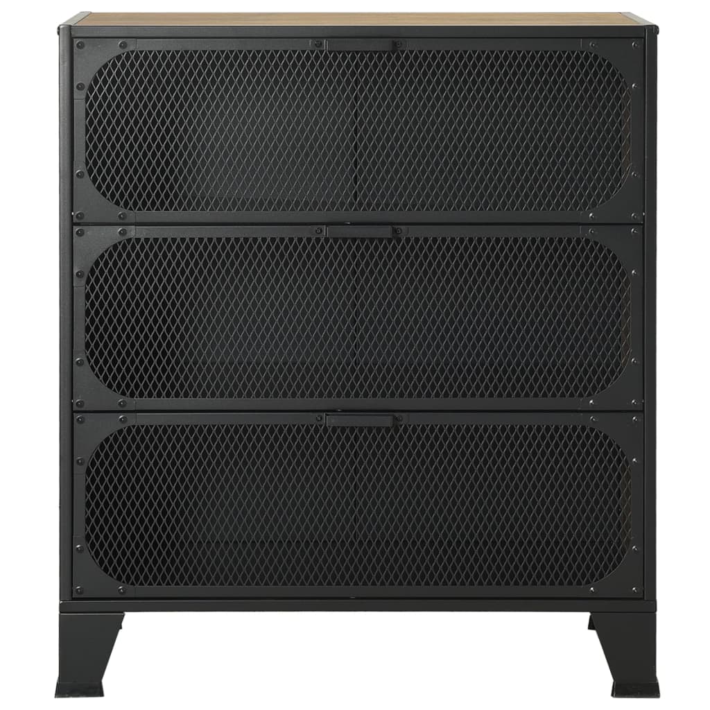 Storage cabinets 2 pcs. rustic brown 72x36x82 cm metal/MDF
