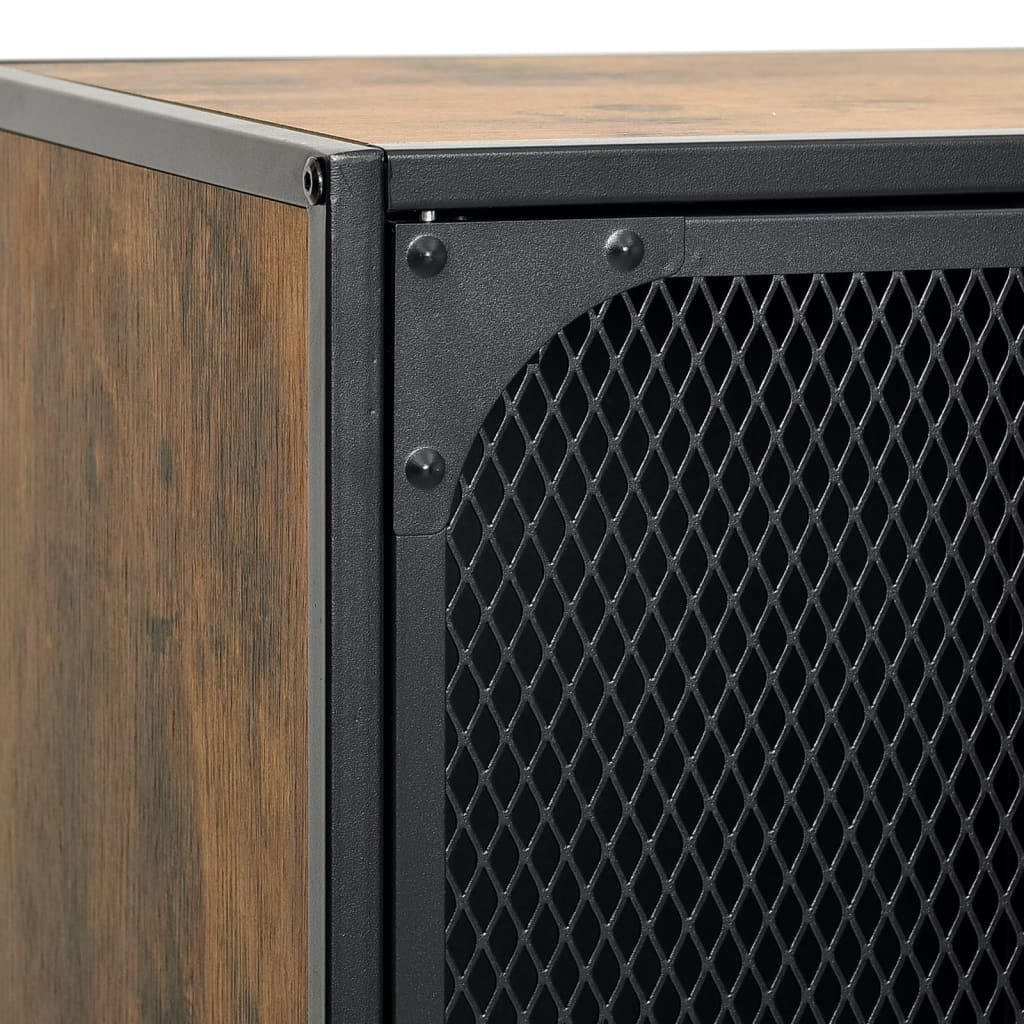 Storage cabinets 2 pcs. rustic brown 72x36x82 cm metal/MDF