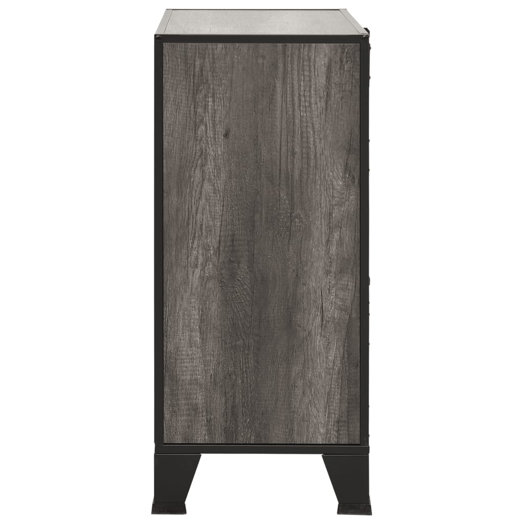 Dulapuri de depozitare, 2 buc., gri, 72x36x82 cm, metal/MDF